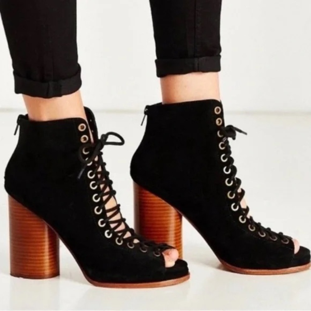 Jeffrey Campbell Free Love Lace-Up Heel Boots